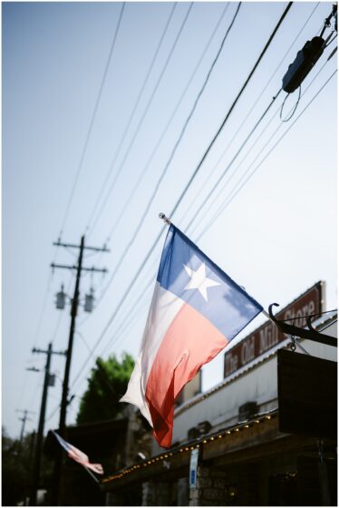 Texas flag in Downtown Wimberley Texas